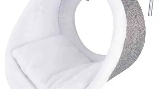 TRIXIE sezlong pentru calorifer asimetric  pisici, poliester, perna reversibila, gri si alb, 38 x 34 cm