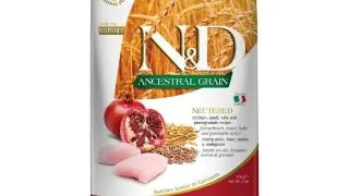 N&D Ancestral Grain Adult Sterilizat, Pui Rodie, hrana uscata continut redus cereale pisici, 10kg