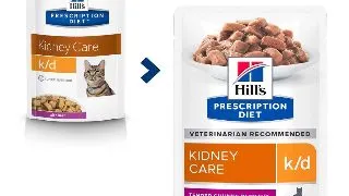 HILL'S Prescription Diet k/d Kidney Care, Vita, dieta veterinara pisici, plic hrana umeda, sistem renal, 85g x 12buc