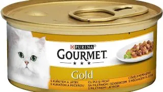 PURINA Gourmet Gold, Pui si Ficat, conserva hrana umeda pisici, (bucati in sos), 85g