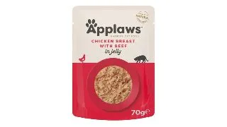 APPLAWS Piept, Pui si Vita, plic hrana umeda pisici, (in aspic), 70g