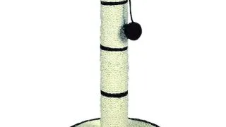 Trixie, sisal plat cu stalp si jucarie, pisici, negru, 50 x 31cm