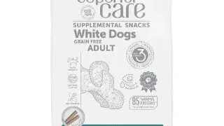 NATURES PROTECTION Superior Care blana alba, Somon, recompense functionale hipoalergenice fara cereale caini, sensibilitati digestive, 110g 110g