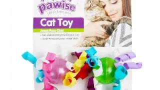 PAWISE 2 Mingi cu Panglici, jucarie minge pisici, plastic, activitati fizice, multicolor