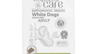 NATURES PROTECTION Superior Care blana alba, Peste Alb, recompense functionale fara cereale caini, blana alba, igiena orala, 150g 150g
