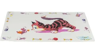TRIXIE Comic Cat, covoras pisici, dreptunghiular, antiderapant, plastic, multicolor, 1buc 44x28cm