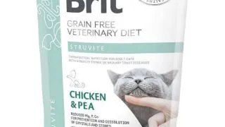 BRIT VD Struvite, Pui, dieta veterinara, hrana uscata fara cereale pisici, sistem urinar, 400g