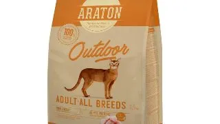 ARATON Outdoor, Pui si Curcan, hrana uscata pisici, 15kg