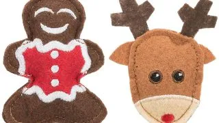 TRIXIE Christmas Set Elan & Turta dulce, jucarie de plus pisici, catnip, textil, maro si rosu, 8cm