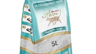 MIAU MIAU Pure Pure, sapun Marsilia, asternut igienic pisici, granule, bentonita, aglomerant, neutralizare mirosuri, 5l