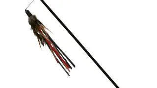 Trixie, undita cu panglica si pene, jucarie, pisici, multicolor, 50cm