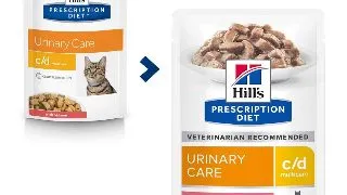 HILL'S Prescription Diet c/d Urinary, Somon, dieta veterinara pisici, plic hrana umeda, sistem urinar, 85g x 12buc