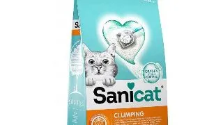 SANICAT Clumping, Vanilie, asternut igienic pisici, granule, bentonita, aglomerant, neutralizare mirosuri, 8l
