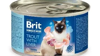 BRIT Premium By Nature, Pastrav si Ficat, conserva hrana umeda fara cereale pisici, (pate), 200g
