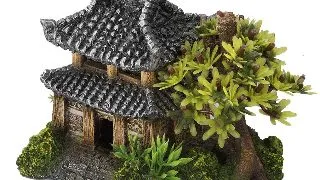 Decor Casa Asiatica cu Plante, 14x9x10cm