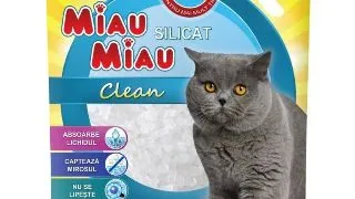 MIAU MIAU Clean, neparfumat, asternut igienic pisici, granule, silicat, neaglomerant, neutralizare mirosuri, 7.6l