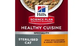 HILL'S Science Plan Healthy Cuisine Sterilised, Pui si Tocana de Legume, plic hrana umeda pisici sterilizate, 80g