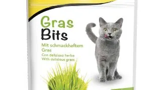 GIMCAT Tasty Tabs Gras Bits, punguta recompense pisici, 50g