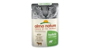 ALMO NATURE Holistic Anti Hairball, Vita, plic hrana umeda fara cereale pisici, limitarea ghemurilor de blana, (in supa), 70g