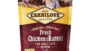 CARNILOVE Fresh Gourmand, Pui si Iepure, hrana uscata fara cereale pisici, apetit capricios, 400g
