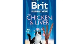 BRIT Premium By Nature, recompense fara cereale pisici, batoane, Pui si Ficat, 3buc