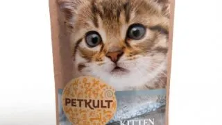 PETKULT Kitten, Cod si Sardine, plic hrana umeda fara cereale pisici junior, 100g