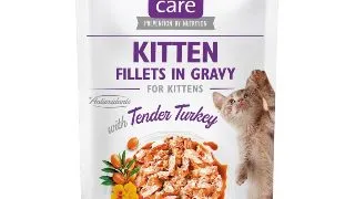 BRIT Care Kitten Fillets In Gravy, Curcan, plic hrana umeda fara cereale pisici junior, (in sos), 85g