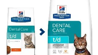HILL'S Prescription Diet t/d Dental Care, Pui, dieta veterinara pisici, hrana uscata, afectiuni dentare, 1.5kg