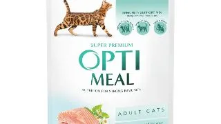 OPTIMEAL, Pastrav, plic hrana umeda pisici, (in sos), 85g