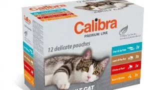 CALIBRA Premium Line, Pastrav si Somon, plic hrana umeda pisici, (in sos), multipack, 100g x 12buc