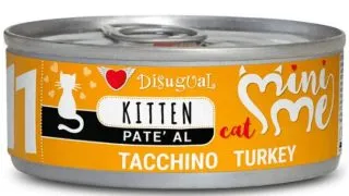 DISUGUAL Mini Me Kitten, Curcan, conserva hrana umeda fara cereale pisici junior, (pate), 85g