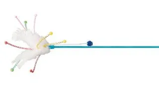Trixie, jucarie bat, pisici, plastic, multicolor, 41 cm