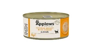 APPLAWS Piept, Pui si Branza, conserva hrana umeda pisici, (in supa), 70g