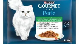 GOURMET Perle Vitel, Pui, Iepure cu Legume, Miel cu Legume, plic hrana umeda pisici, (in sos), multipack, 85g x 4buc