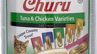 INABA CIAO Churu Piure, Ton si Pui, 5 arome, pachet mixt, recompense lichide fara cereale pisici, topping cremos, 14g x 50