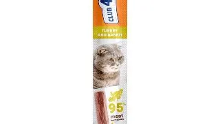 CLUB 4 PAWS Premium Stick, recompense pisici, Baton, Curcan si Iepure, 5g