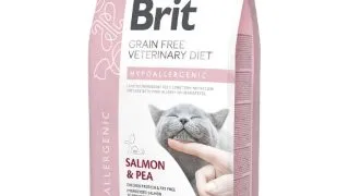 BRIT VD Hypoallergenic, Somon, dieta veterinara, hrana uscata fara cereale pisici, alergii, 5kg