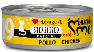 DISUGUAL Mini Me Sterilised, Pui, conserva hrana umeda fara cereale pisici sterilizate, (pate), 85g