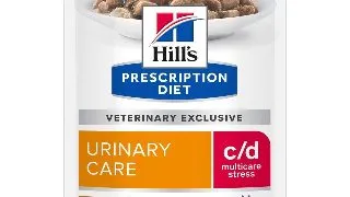 HILL'S PRESCRIPTION DIET c/d, Pui, dieta veterinara, plic hrana umeda pisici, sistem urinar, sistem nervos & calmante, (in sos), bax, 85g x 12buc