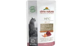 ALMO NATURE HFC, Ton si Creveti, plic hrana umeda pisici, (in aspic), 55g