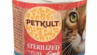 PETKULT Sterilised, Ton, conserva hrana umeda fara cereale pisici, 185g