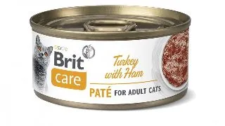 BRIT Care Pate, Curcan si Sunca, conserva hrana umeda continut redus cereale pisici, (pate), 70g