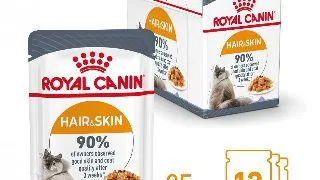 ROYAL CANIN Hair&Skin Care Adult hrana umeda pisici piele & blana (in aspic), bax, 85g x 12buc