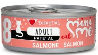 DISUGUAL Mini Me, Somon, conserva hrana umeda fara cereale pisici, (pate), 85g