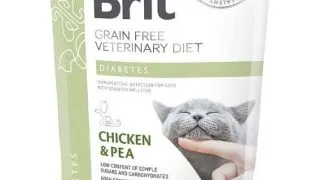 BRIT VD Diabetes, Pui, dieta veterinara, hrana uscata fara cereale pisici, diabet, 400g