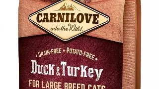 CARNILOVE Adult L-XL, Rata si Curcan, hrana uscata fara cereale pisici talie mare, 6kg