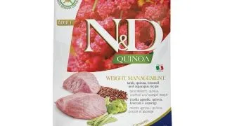 N&D Quinoa Controlul Greutatii, Miel, hrana uscata fara cereale pisici, obezitate, 1.5kg