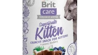 BRIT Care Snack Superfruits Kitten, Pui, recompense fara cereale pisici junior, 100g