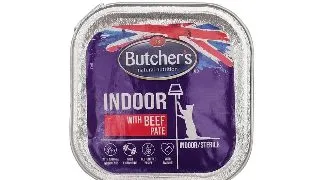BUTCHER'S Functional Indoor, Vita, tavita hrana umeda fara cereale pisici sterilizate, (pate), 100g