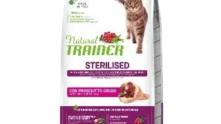 NATURAL TRAINER Sterilised, Bacon, hrana uscata pisici sterilizate, 10kg